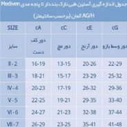 راهنمای اندازه گیری آستین طبی بنددار تا مچ دست مدی