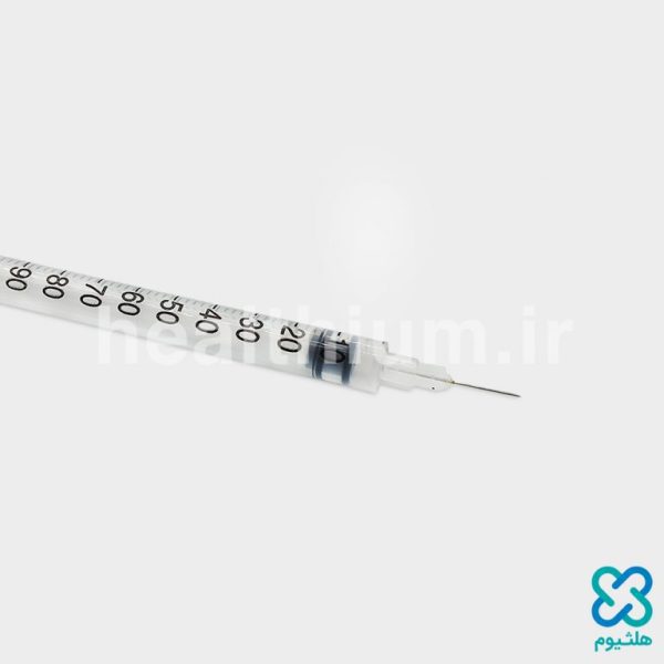سرنگ انسولین سرسوزن متصل یک میلی‌لیتر حلما طب بسته‌بندی بلیستر تکی