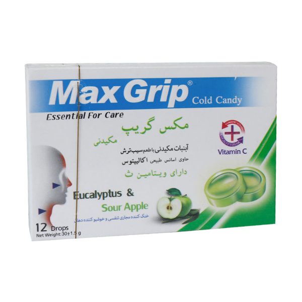 آبنبات مکیدنی با طعم سیب ترش مکس گریپ 12عددی