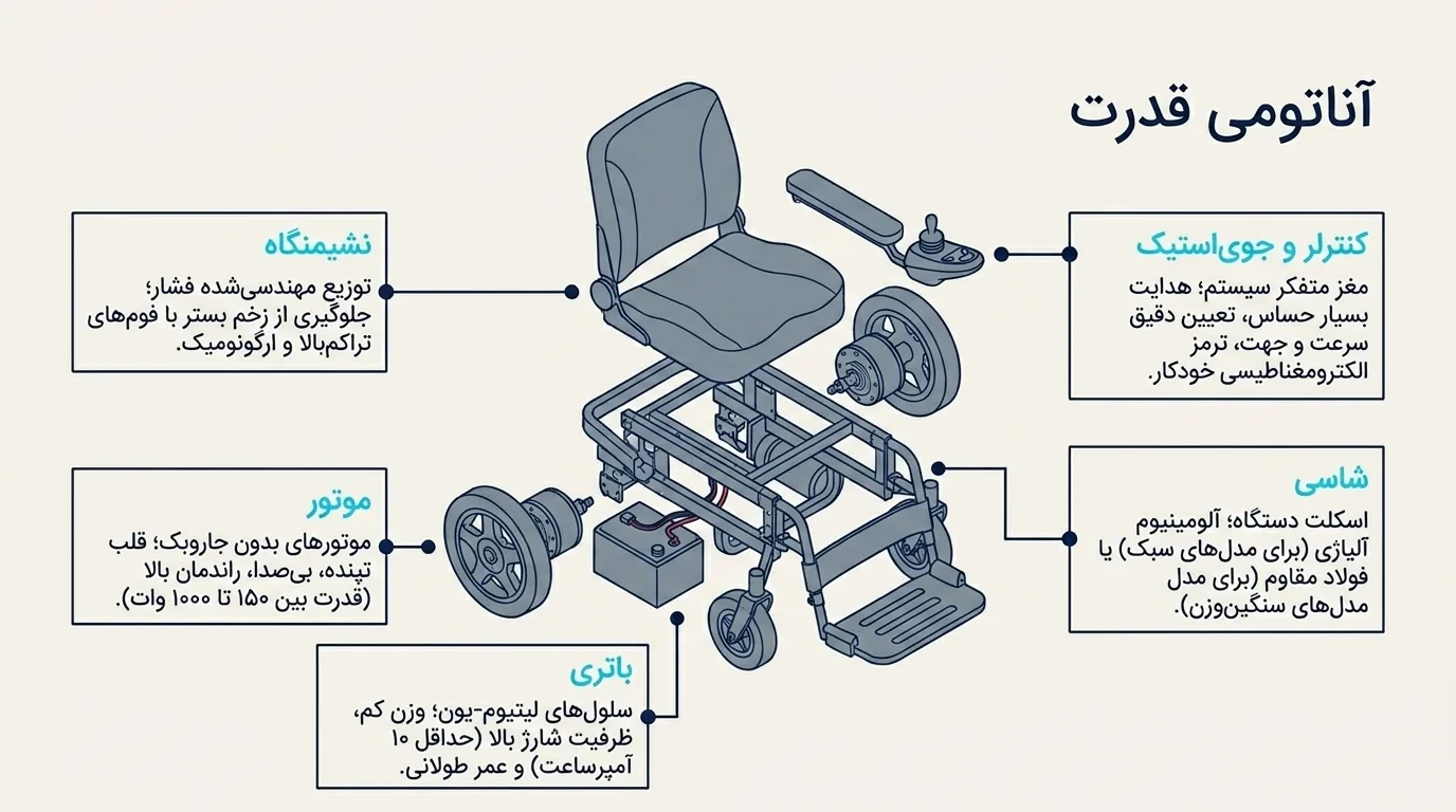 اجزای اصلی ویلچر برقی