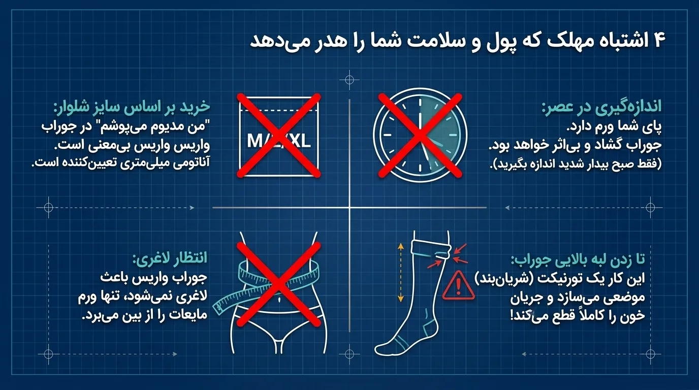 اشتباهات رایج در خرید جوراب واریس