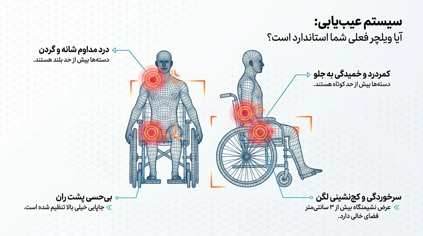 خطاهای رایج در انتخاب سایز ویلچر