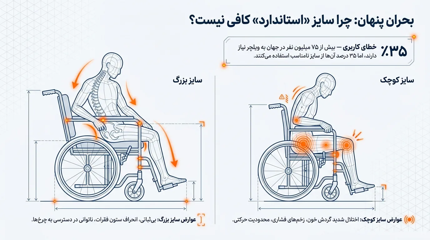 سایز استاندارد ویلچر چقدر است؟