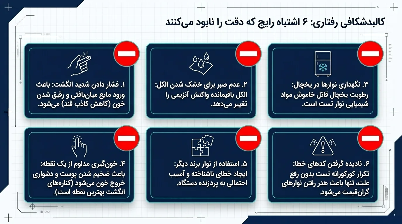 نکات پیشگیری از خطای دستگاه تست قند خون