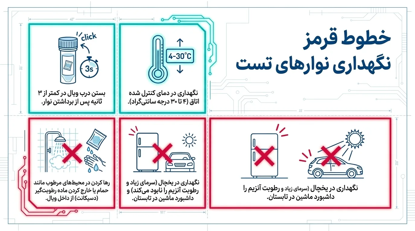 نحوه صحیح نگهداری از نوار تست قند خون