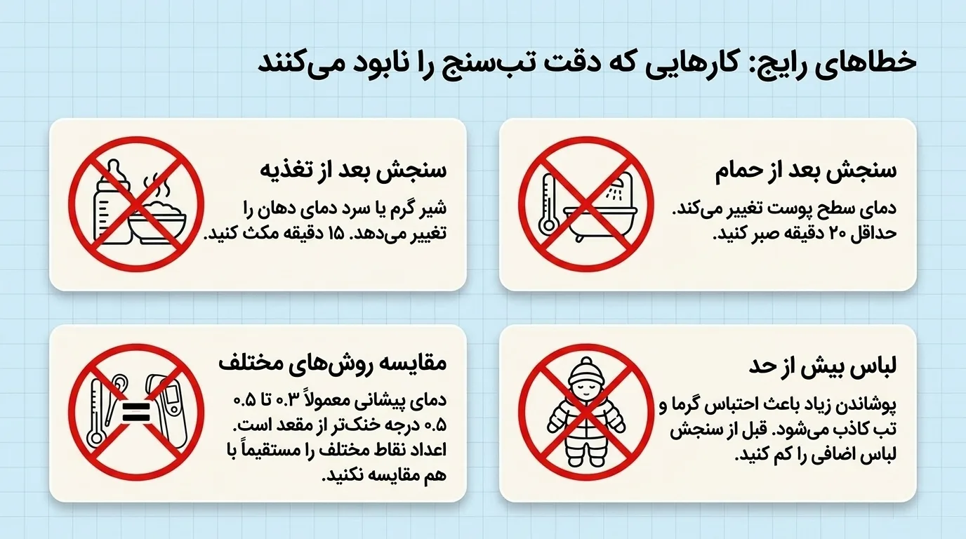 اشتباهات رایج در استفاده از تب سنج