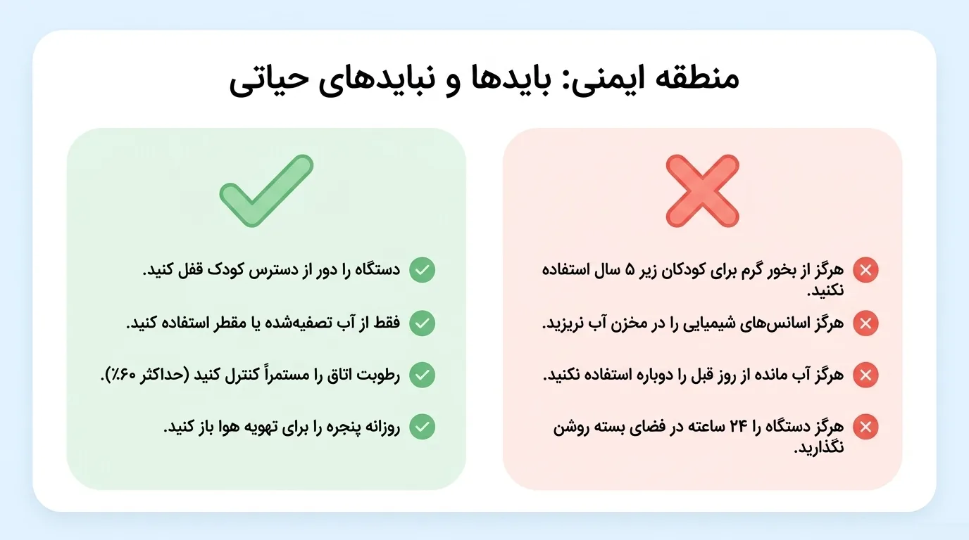 نکات ایمنی استفاده از دستگاه بخور برای کودک