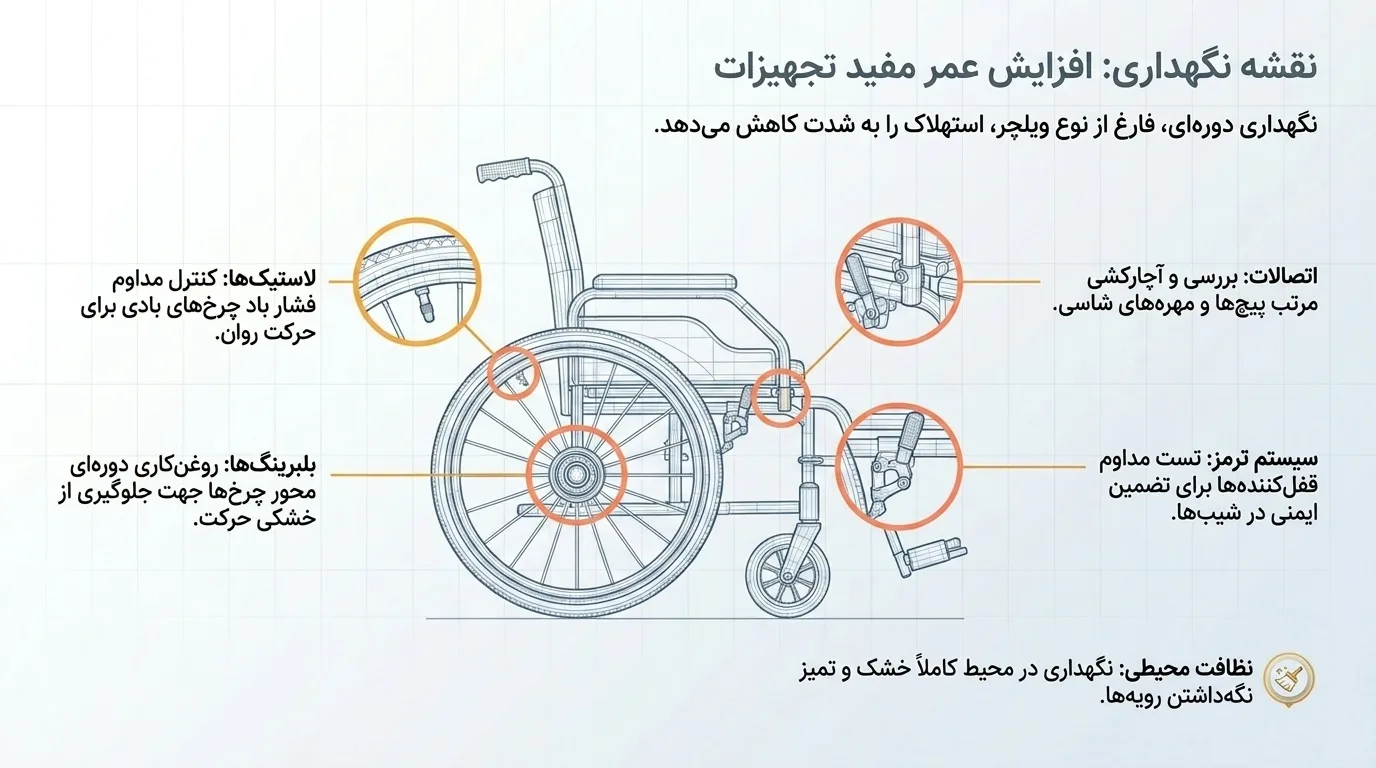 نگهداری و مراقبت از ویلچر